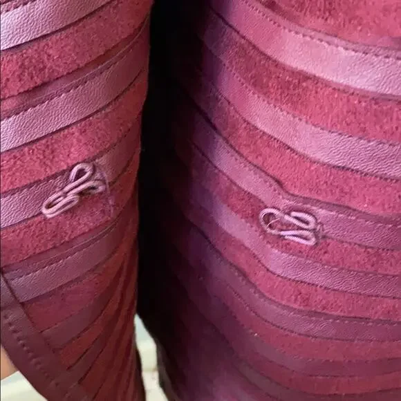 The Limited Burgundy Jacket with Leather-like Strips Medium - Picture 4 of 8